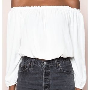 Brandy Melville White off the shoulder Maura top